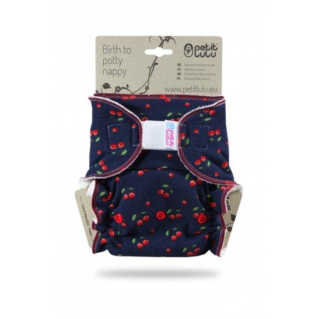 Pañal ajustado Petit Lulu (Velcro) - Cherries 