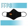 Mascarillas Adulto Reutilizables Triple Capa FFP3 - Pico de Pato Bandera España Negra